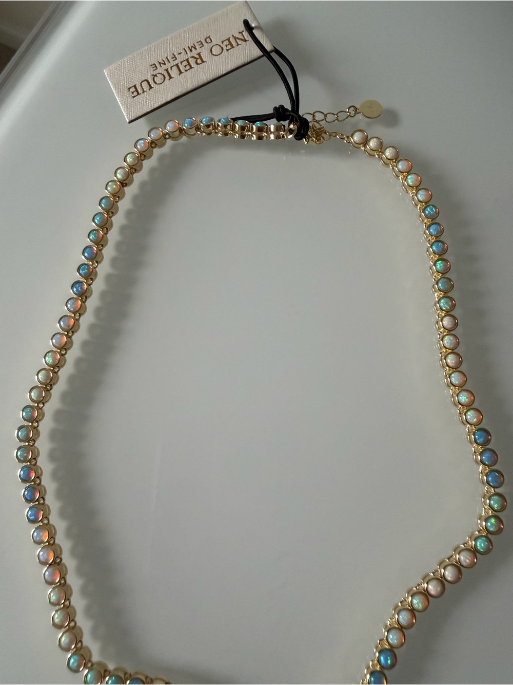 Opal gold tennis Necklace - Picture 5 of 7